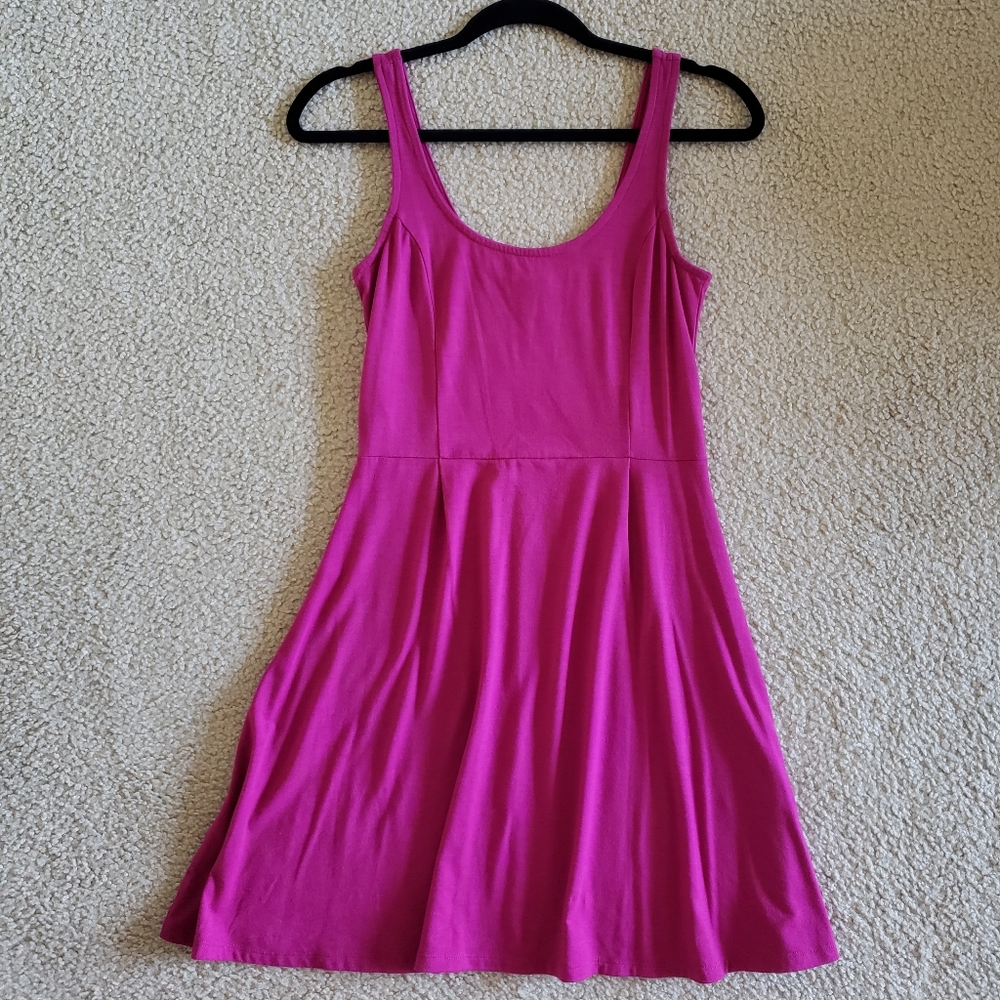 Deep Round Neck Skater Dress
